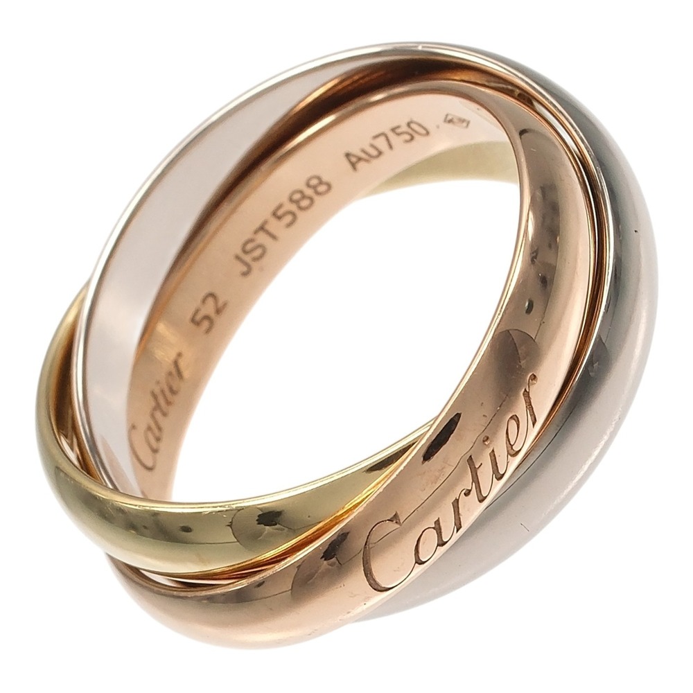Cartier Trinity Ring, Size 12, 3.4mm band, 18K Gold (YG, PG, WG), approx. 7.7g.